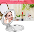 Miniatyrbillede 8 af 10: Retro Style Mini Makeup Spejl Kvinder Bærbare Runde Dobbeltsidet Foldbar Lommespejl