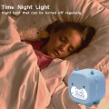 Miniatyrbillede 2 af 5: Børnevækkeur Børn Soveværelse Dato Temperatur Snooze Vækkeur Lys & Nattelys Sød Digital Ko Ur Med USB Til Drenge Piger Gaver(blå)