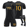 Miniatyrbillede 1 af 6: 23 24Real Madrid udebanetrøje MODERIC nr. 10, Børn, Voksen Fodbold Træningstøj, Top + Bukser + Strømper sort XS No.10