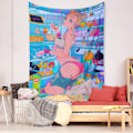 Miniatyrbillede 3 af 7: Wekity Anime Gobelin Æstetisk Kunst Hjem Baggrund Stof Dekoration Gave Boho Gobelin til Stue Soveværelse Dekoration (614-19, 51 X 59 tommer )