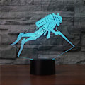 Miniatyrbillede 5 af 8: WJ 3D Dykning Fjernbetjening 16 Farve Natlys Illusion Akryl LED Bordlampe Sengelampe Børns Soveværelse Skrivebord Dekoration Fødselsdag Gaver Legetøj til Børn