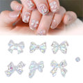 Miniatyrbillede 11 af 11: Harpiks 3D Neglekunst Faux Krystal Negle Charms DIY Søde Bowknot Faux Rhinestones Charms til Manicure Smykker