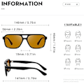 Pikkukuva 2 / 4: Polarisoidut Retro Aviator -aurinkolasit naisille ja miehille, vintage 70-luvun neliönmalliset aurinkolasit Black/Yellow