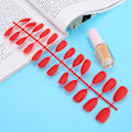 Miniatyrbillede 4 af 10: 24 stk. rene farve falske negle tips manicure dekoration kunstig negle kunst tip N5284-07