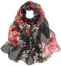Lätta modehalsdukar för kvinnor, tryckta blommönster, sjal, wraps, A02