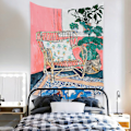Miniatyrbillede 4 af 5: Wekity Botanisk Boho Hjem Gobelin Æstetisk Kunst Hjem Baggrund Stof Ornament Gave Mandala Gobelin Ornament (ZJ825-66, 51 X 59 Tommer)