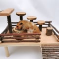 Miniatyrbillede 5 af 5: Hamster træ foder skål lille dyr foder skål til hamster dværg syrisk gerbil mus Degu chipmunk egern pindsvin