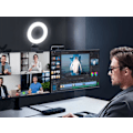 Miniatyrbillede 7 af 8: Ring Light til Laptop Skrivebord med Klemme, Lille Computer Video Konference Belysning med Stativ til Telefon/Webcam/Skærm, 5\" Bærbar Mini LED