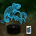 Miniatyrbilde 1 av 6: JUSTUP Chameleon  Animal 3D nattlys illusjonslampe for jenter gutter menn kvinner 16 farger endring med fjernkontroll
