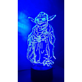 Miniatyrbilde 4 av 5: Master Yoda 3D nattlys LED illusjonslampe nattbord skrivebordslampe, 7 fargeendrende lys med akryl flat & ABS base & USB kabel