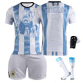 Miniatyrbillede 1 af 6: 2023-2024 Argentina VM-mesterskab Commemorative Edition Fodbolddragt Sæt med Strømper og Knæbeskyttere - Uden nummer#S No number #S