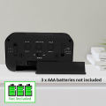 Miniatyrbild 6 av 6: Inomhustemperatur Digital väckarklocka, batteridriven, 12/24h display, lämplig för sovrum, badrum, skrivbord, smart klocka - Svart