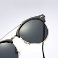 Pikkukuva 6 / 7: Retro Round Double Bridge Polarisoivat Aurinkolasit Naisille ja Miehille Kaksoislasit Pyöreät UV400 Sunnies