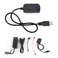 Pikkukuva 1 / 11: USB 2.0 - IDE SATA -sovitinkaapeli 3 käyttöä kovakiekon muuntokitti 100‑240V
