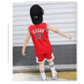 Miniatyrbild 1 av 2: Barn Basketboll Jersey Set Spädbarn Pojkar Flickor Brev Väst + Sport Shorts Set Pojkar Sommar Kläder NO.23röd 130CM