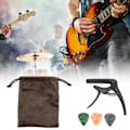 Miniatyrbild 8 av 11: 3 i 1 metall capo klämma på typ stränginstrument capo för elgitarr ukulele banjo