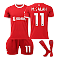 Pikkukuva 1 / 2: 2023-2024 Liverpoolin lasten jalkapalloasusetti sukkineen - No.11 M.SALAH#24 No.11 M.SALAH #24