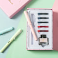 Miniatyrbillede 2 af 2: Ekstra fint glat fyldepenne etui og blækpatron sæt med udskiftelig blækpose