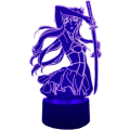 Miniatyrbilde 1 av 7: 3D illusjonsnattlys Future Diary Yuno Gasai figur Anime-lampe berøring 7 farger fjernkontroll 16 farger skiftende romdekorasjonslys