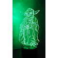 Miniatyrbilde 3 av 5: Master Yoda 3D nattlys LED illusjonslampe nattbord skrivebordslampe, 7 fargeendrende lys med akryl flat & ABS base & USB kabel