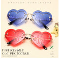 Miniatyrbillede 3 af 6: Klassiske siamesiske one-piece oversized solbriller Nice Rimless stilful retro design til kvinder og mænd