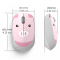 Miniatyrbild 2 av 5: Trådlös mus, 2,4G bärbar mobil optisk kontor 3 justerbar för bärbar dator, PC, anteckningsbok, dator, (rosa)