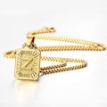 Miniatyrbillede 4 af 6: Initial A-Z Bogstav Vedhæng Halskæde Mænd Kvinder Store Bogstaver Guldbelagt Rustfrit Stål Kæde 22 tommer Gold C