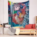 Miniatyrbillede 3 af 7: Wekity Anime Gobelin Æstetisk Kunst Hjem Baggrund Stof Dekoration Gave Boho Gobelin til Stue Soveværelse Dekoration (614-26, 51 X 59 tommer )