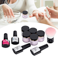 Miniatyrbild 9 av 11: 10 st Nail Dipping Powder Set Nail Art Powder Top Base Coat Gel Brush Manikyrverktyg (C Set)