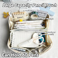 Miniatyrbillede 4 af 5: Pencil Pouch Multi-Layer Stor Kapacitet Capybara Print Særpræget Sjov Sød (Beige-2) Beige-2