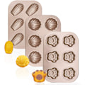 Miniatyrbild 1 av 7: Beasea 3-pack Madeleineformar, 10x7 tum 6 håligheter Icke-klibbiga kattformade kakor/kexformar Kolstål Madeleineform Skal Madeleine Pa