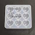 Miniatyrbillede 2 af 4: Hjerteformet Epoxyform Silikonform 9 stk 3 x 2,8 cm Harpiks Kærlighed Hjerteform DIY Håndværk til Nøglering, 1 cm Dybde