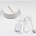 Miniatyrbillede 2 af 5: WJ 3D Illusion Lampe Rumskib Humørlys 7 Farve Skiftende Akryl LED Nattelys USB Kabler Soveværelse Skrivebord Dekoration luftskepp
