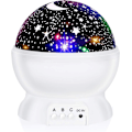 Miniatyrbillede 1 af 7: Natlampe til Børn, Børnenatlampe, Stjerne Natlampe, Nebula Stjerneprojektor 360 Graders Rotation - 4 LED Pærer 12 Lysfarve Ch White