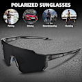 Pikkukuva 5 / 5: Polarisoidut urheiluaurinkolasit miehille ja naisille, ajoon, kalastukseen, pyöräilyyn ja maastopyöräilyyn, UV400-suoja : Clear Gray Frame-gray Lens