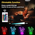 Miniatyrbillede 4 af 7: WJ Superhelte 3D Natlampe, 3D Illusion Lampe med 16 Farver Skift Fjernbetjening, USB Bærbar Touch LED Natlampe, Julefødselsdagsgave hjältar