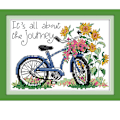 Miniatyrbillede 4 af 4: The Journey's cykel - Tællesyning broderikit, 14 count hvidt blankt stof, 7\" x 5\"