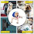 Miniatyrbillede 4 af 4: Ørebetræk til hunde, ørevarmere til hunde, hætte til hunde til støjbeskyttelse, angstlindring, beroligende nakke- og ørevarmer til hunde og katte (blå, stor)
