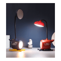 Miniatyrbilde 3 av 4: LED-skrivebordslampe for barn, liten skrivebordslampe med USB-ladeport og penneholder, øyevennlig studiebordslampe sovesal soverom lesing (blå)