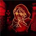 Miniatyrbild 1 av 7: WJ Attack Eren Jaeger 3D-lampa Illusion Desktop Lam LED-sensorljus Atmosfär Sängbordsnattlampor 3D Optisk Illusion Nattljus PXJD Attack on Titan-D