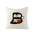Miniatyrbillede 1 af 7: Engelsk alfabet pudebetræk Halloween sjov bogstav  linned pudebetræk til hjem sofa seng soveværelse pude (bogstav B)