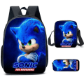 Miniatyrbild 1 av 4: SONIC ryggsäck Sonic grundskola ryggsäck 3-delad anime tecknad film ryggsäck axelväska pennväska Style J three-piece