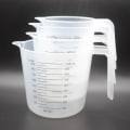 Miniatyrbild 2 av 5: 4-delad mätkopp för bakning, 250/500/600/1000 ml set, hushållsmätkopp i plast, transparent graderad kopp