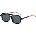 Pikkukuva 1 / 5: Vintage Neliömäiset 70-luvun Aviator-aurinkolasit Naisille Miehille Retro Klassiset Litteät Aviator-kehykset Aurinkolasit UV-suoja Black/Grey