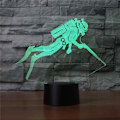 Miniatyrbillede 4 af 8: WJ 3D Dykning Fjernbetjening 16 Farve Natlys Illusion Akryl LED Bordlampe Sengelampe Børns Soveværelse Skrivebord Dekoration Fødselsdag Gaver Legetøj til Børn