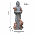 Miniatyrbillede 6 af 6: St. Francis og venner have statue med fuglefoder Kreativ harpiks håndværk statue til have gård dekoration