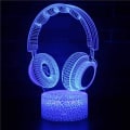 Miniatyrbilde 1 av 5: WJ 3D Illusion Lamp Headset Mood Light 7 Farge Skiftende Akryl LED Nattlys USB Kabler Soverom Skrivebordsdekorasjon