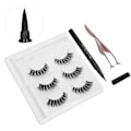 Pikkukuva 8 / 11: Itseliimautuva Eyeliner - Vesipohjainen Eyeliner - Tekokarvat - Pinsetit - Meikkityökalusarja (E69 Musta Laatikko)