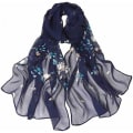 Miniatyrbilde 1 av 4: Skjerf for kvinner, lette, fasjonable skjerf med blomstermønster, sjal, wraps, C005