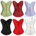 Miniatyrbillede 5 af 5: Kvindernes Talje Cincher Snøre Benet Baskisk Korset Shapewear-Sort(M)